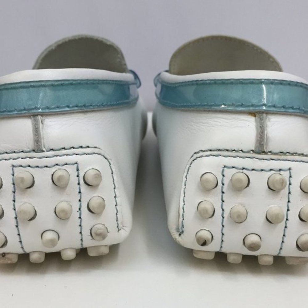 Tod's White & Blue Driving‎ Loafers 5 1/2 - Picture 5 of 6